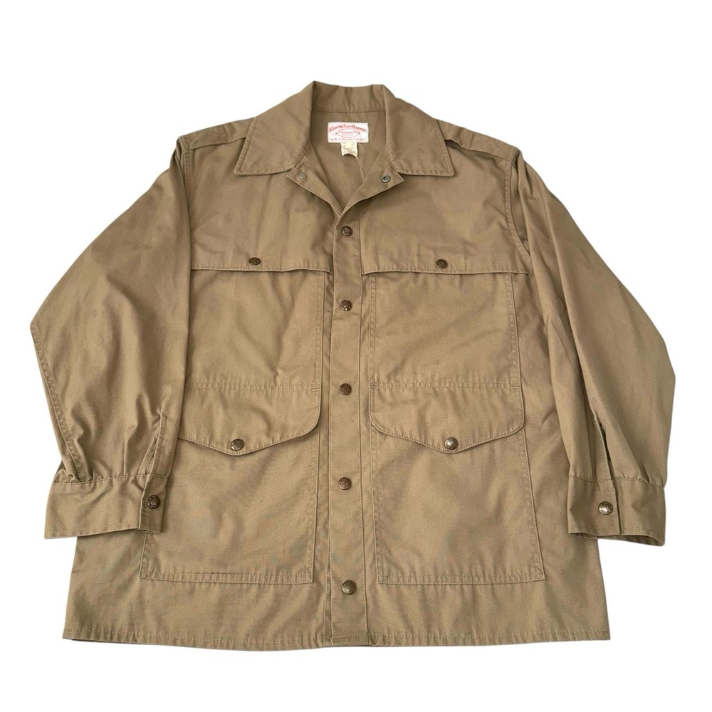 Vintage Filson Dry Tin Cloth Cruiser Jacket Mens 42 Khaki Work Hunting